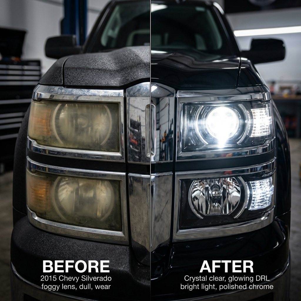 Before and After Headlight Restoration